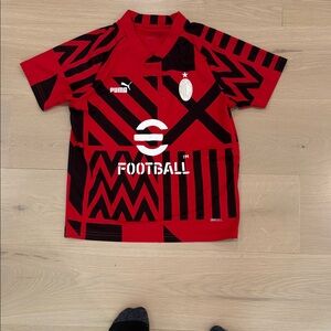 Puma Kids Red and Black Football Jersey